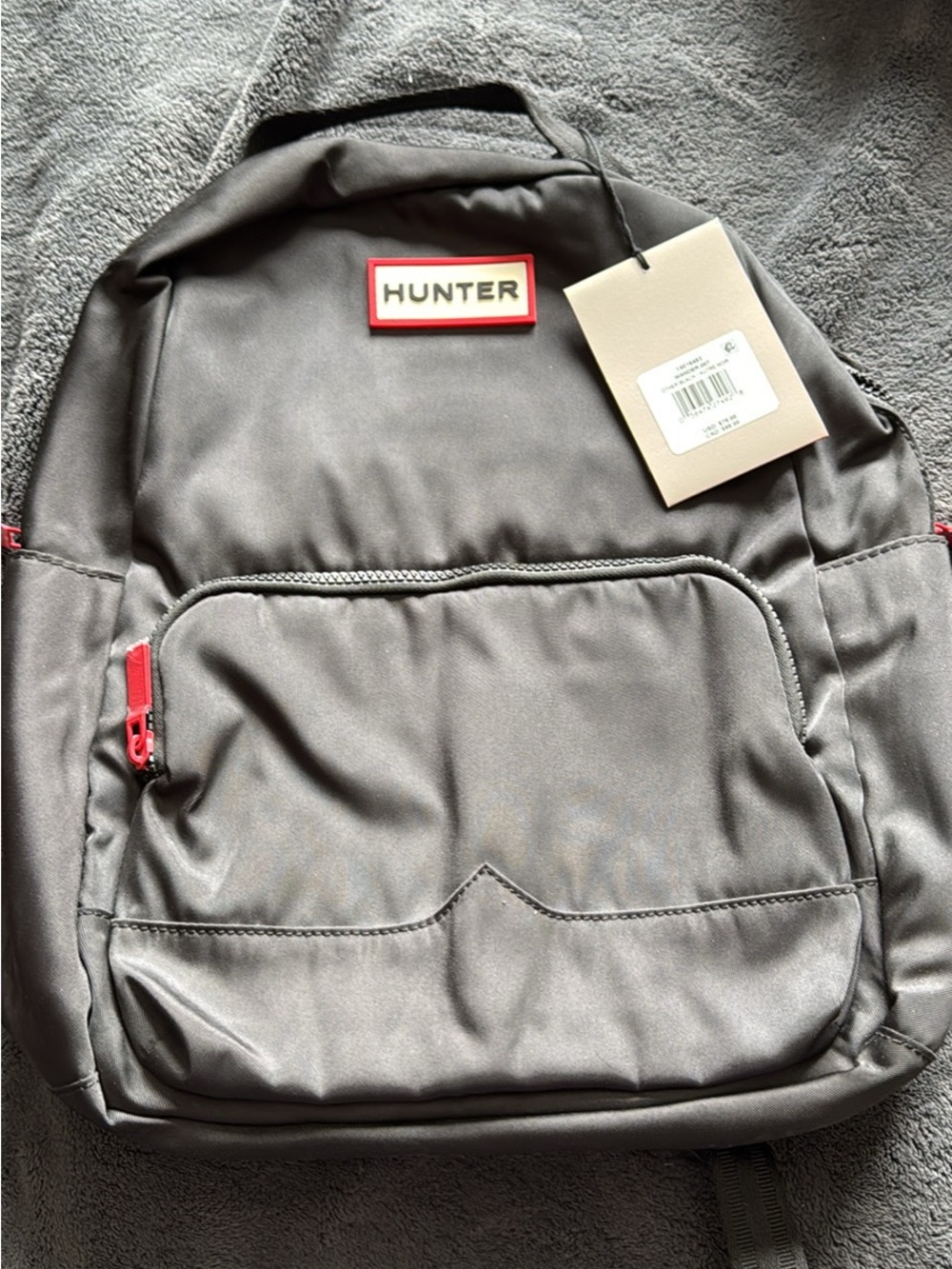 Hunter black Backpack with Red Accents